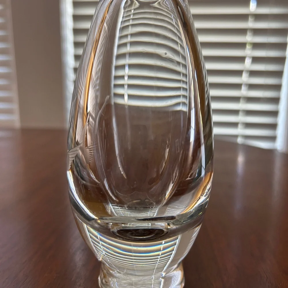 Elegant Glass Numbered 6 inch tall clear glass VASE